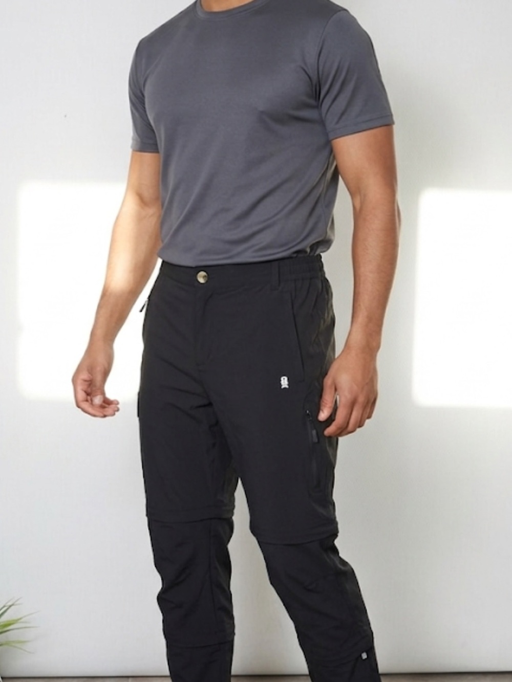 Little Donkey Size XL Men's Black Convertible Stretch Cargo Pants